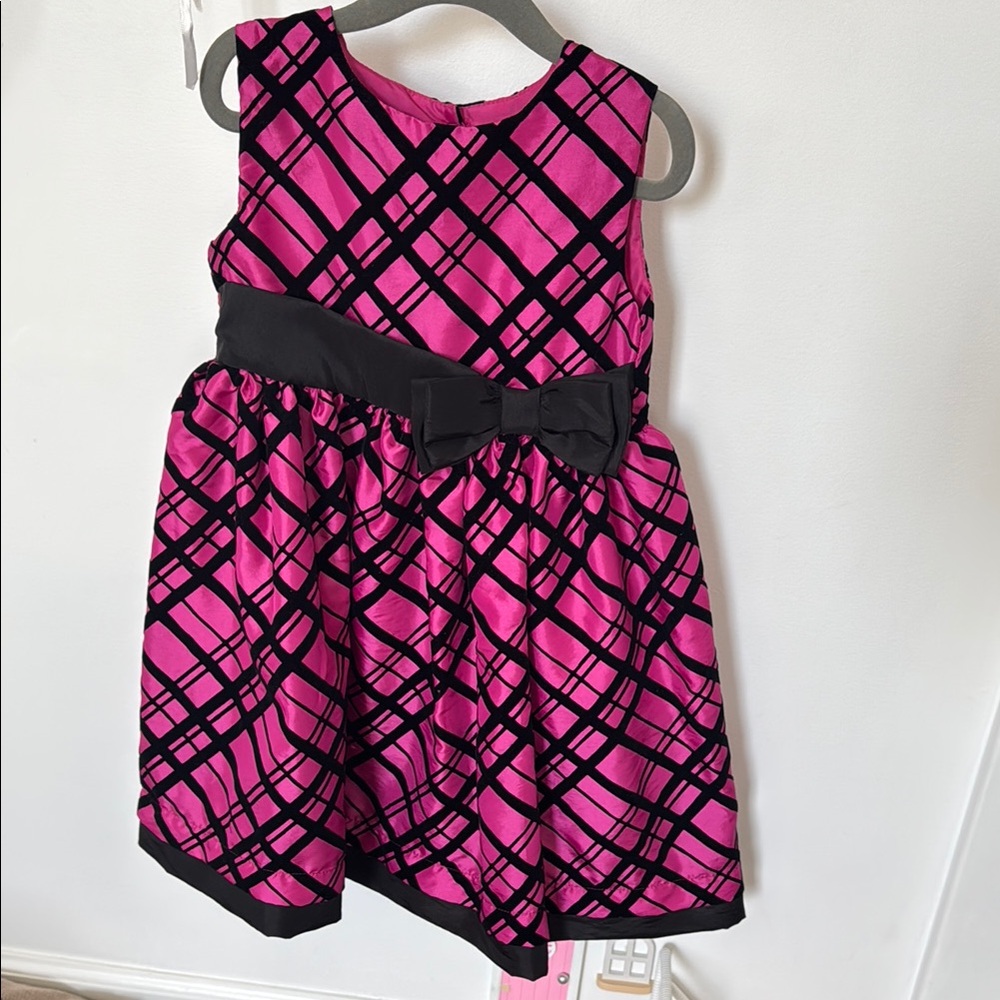 Pink and Black Plaid Kids Dress